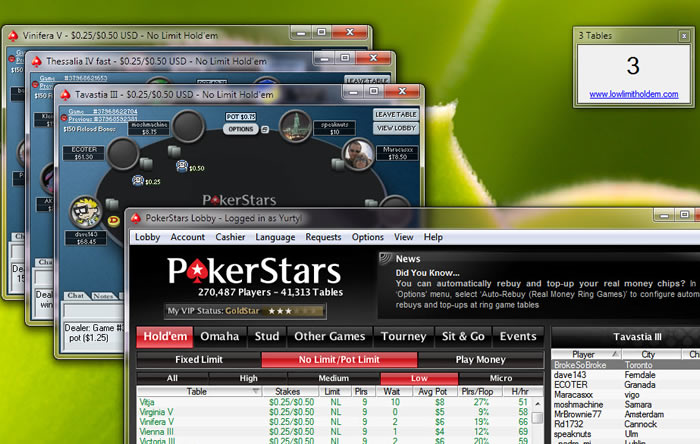 Pokerstars Table Counter Screen Shot